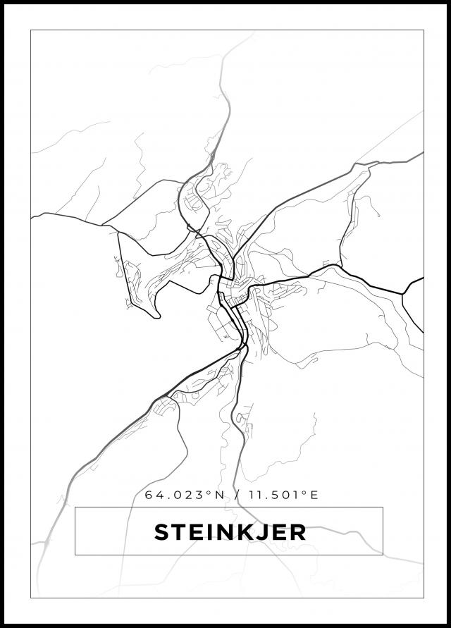Map - Steinkjer - White