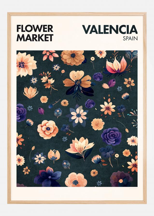 Flower Market - Valencia Poster