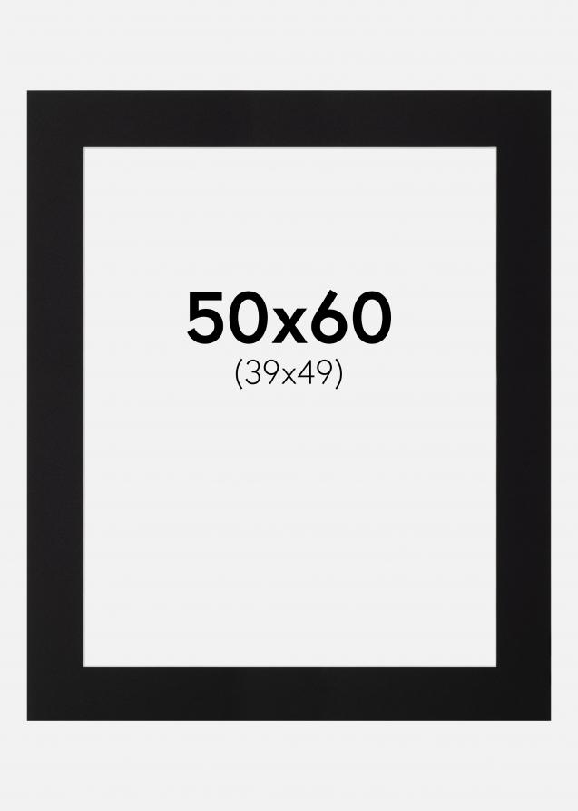 Passe-partout Noir Standard (noyau blanc) 50x60 cm (39x49)