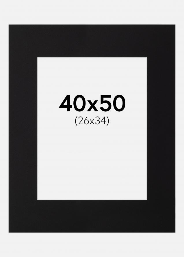 Passe-partout Noir Standard (noyau blanc) 40x50 cm (26x34)