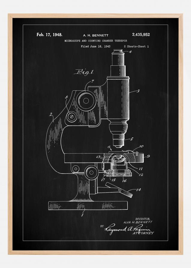 Patent Print - Microscope - Black Poster