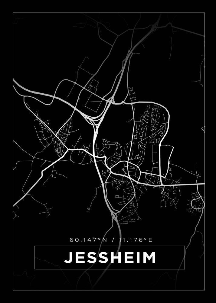 Map - Jessheim - Black