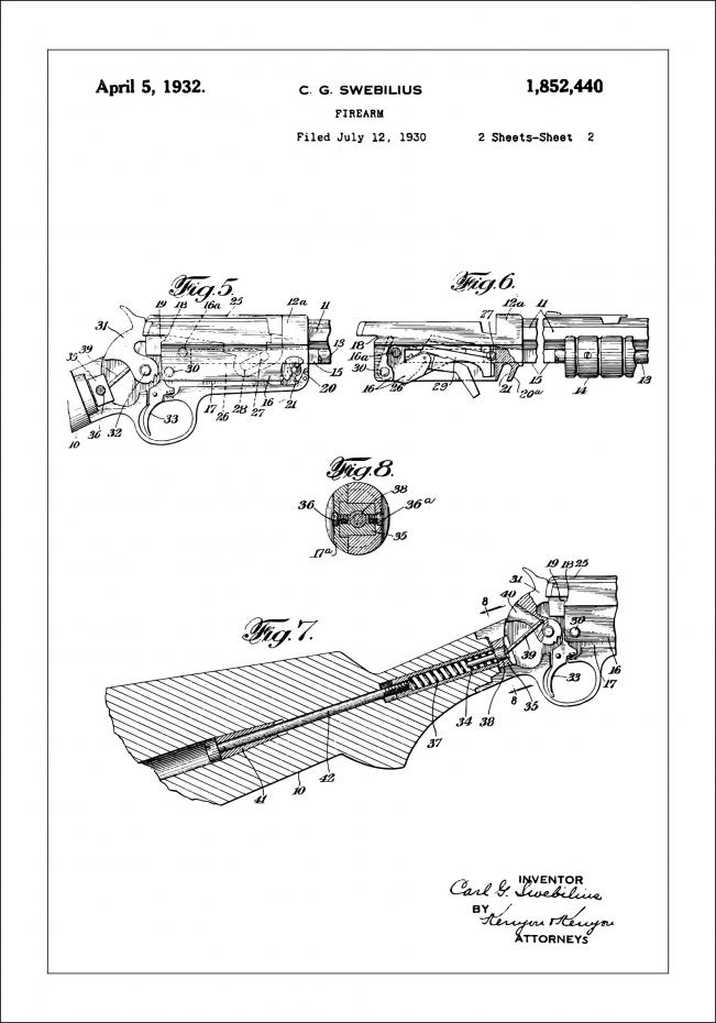 Dessin de brevet - Fusil II - Poster