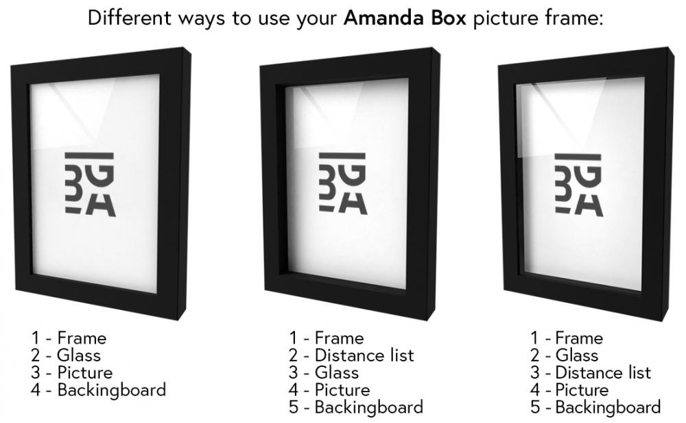 Cadre Amanda Box Noir 20x60 cm