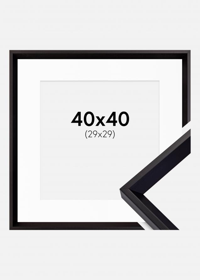 Cadre Globe Noir 40x40 cm - Passe-partout Blanc 30x30 cm