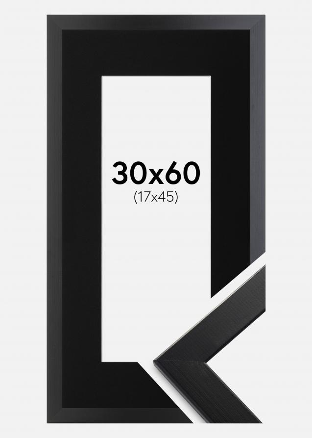 Cadre Trendline Noir 30x60 cm - Passe-partout Noir 18x46 cm