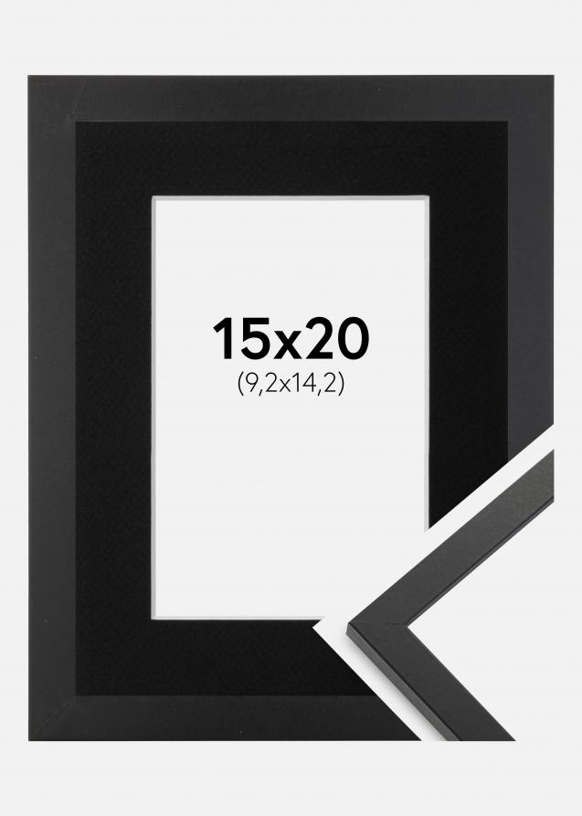 Cadre Trendy Noir 15x20 cm - Passe-partout Noir 4x6 pouces