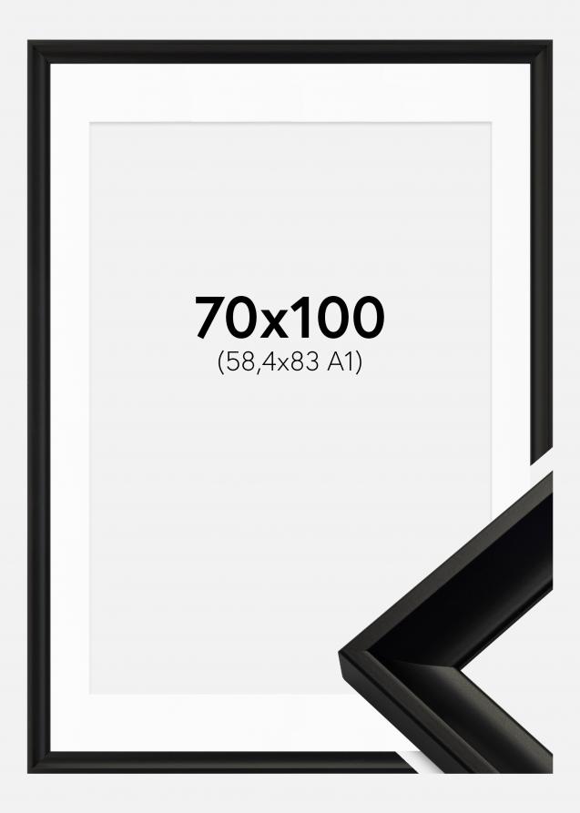Cadre Öjaren Noir 70x100 cm - Passe-partout Blanc 59,4x84 cm (A1)