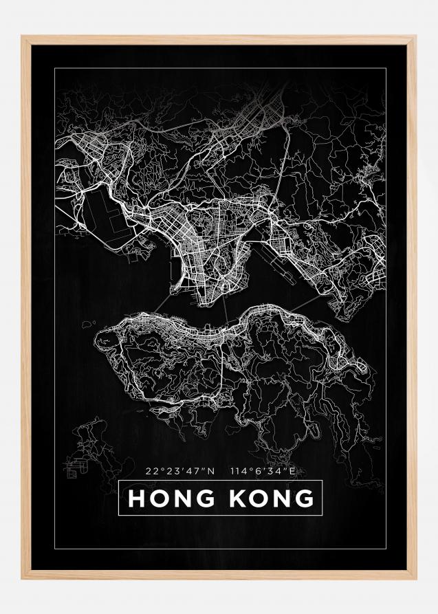 Map - Hong Kong - Black