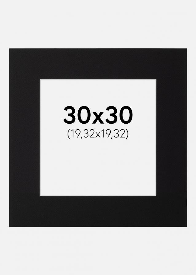 Passe-partout Noir Standard (noyau blanc) 30x30 cm (19,32x19,32)