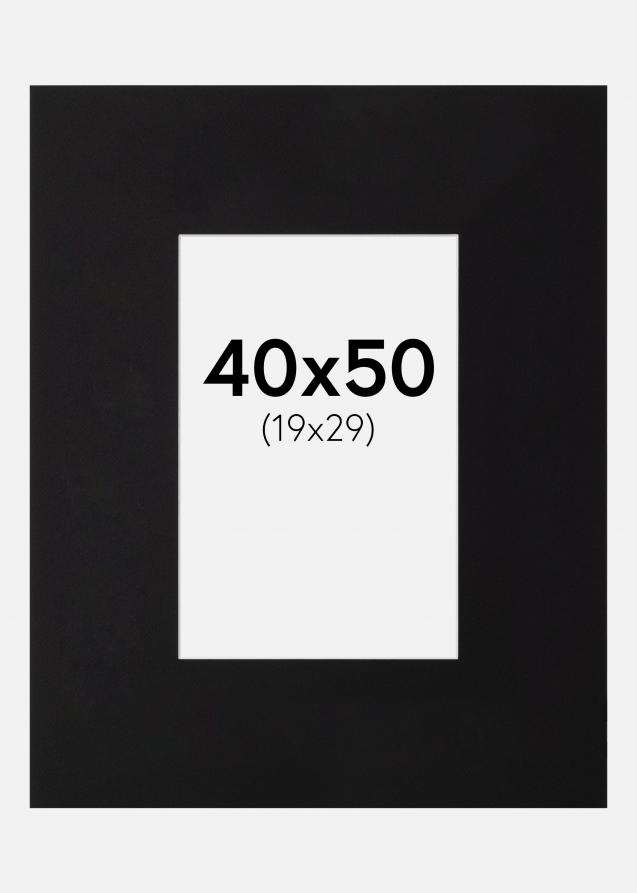 Passe-partout XL Noir (noyau blanc) 40x50 cm (19x29)