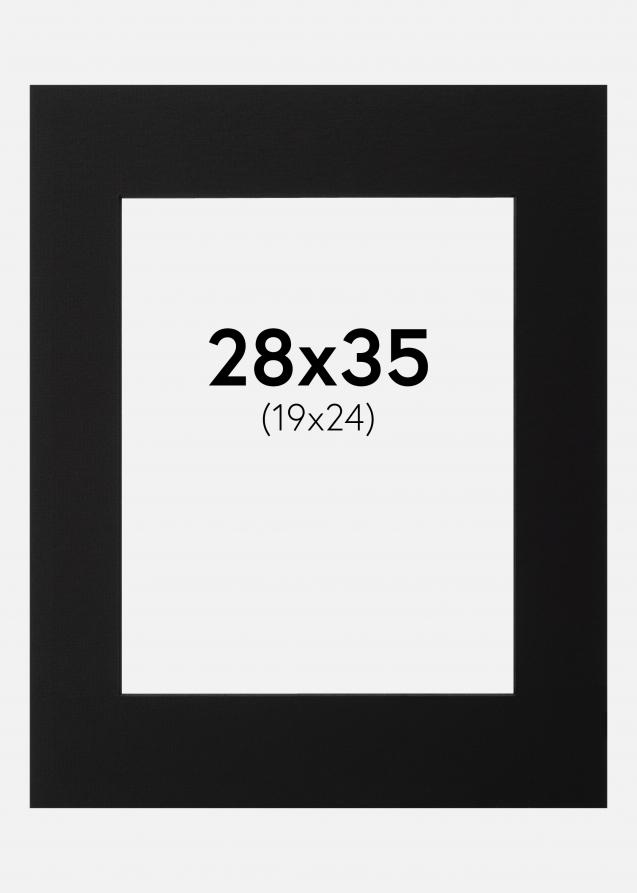 Passe-partout Noir (noyau noir) 28x35 cm (19x24)