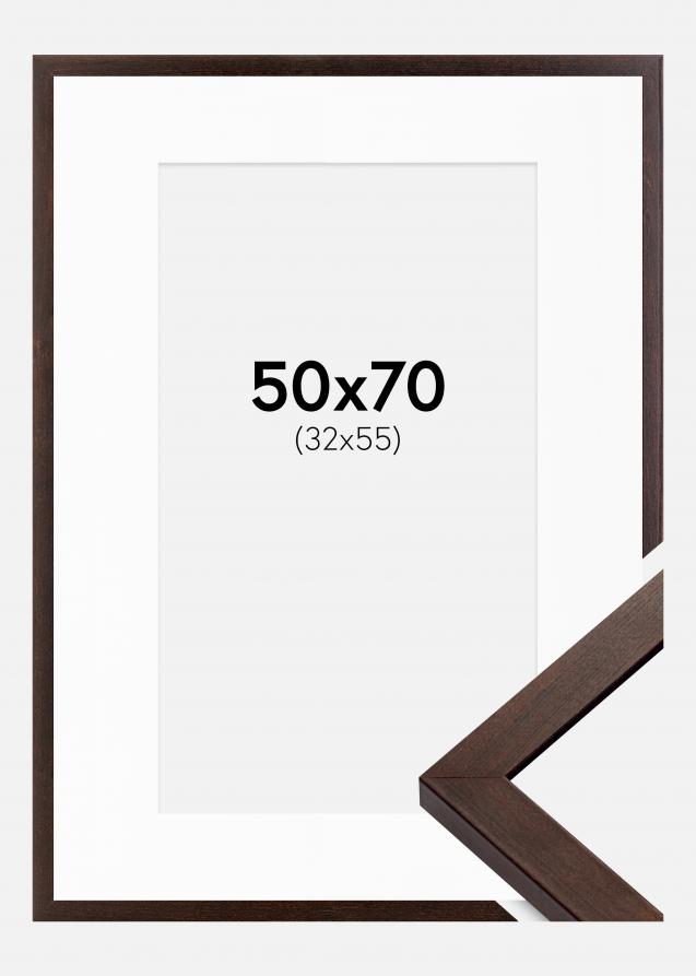 Cadre Selection Noyer 50x70 cm - Passe-partout Blanc 33x56 cm