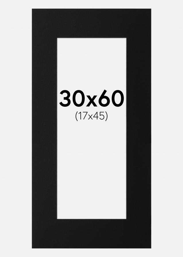 Passe-partout Noir Standard (noyau blanc) 30x60 cm (17x45)