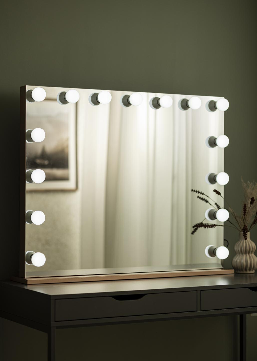 Miroir Hollywood avec lampe et Haut - parleur Bluetooth miroir de  maquillage avec 18 ampoules LED dimmables