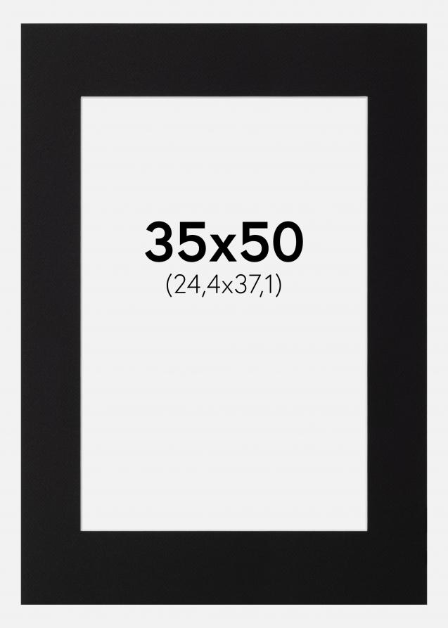Passe-partout Noir Standard (noyau blanc) 35x50 cm (24,4x37,1)