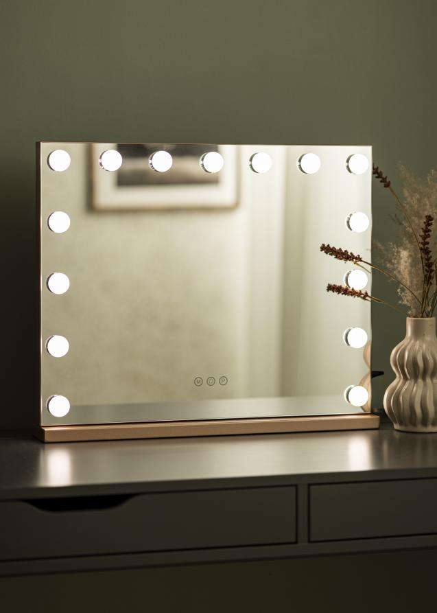 KAILA Miroir de maquillage Hollywood 15 Or rosé 58x46 cm