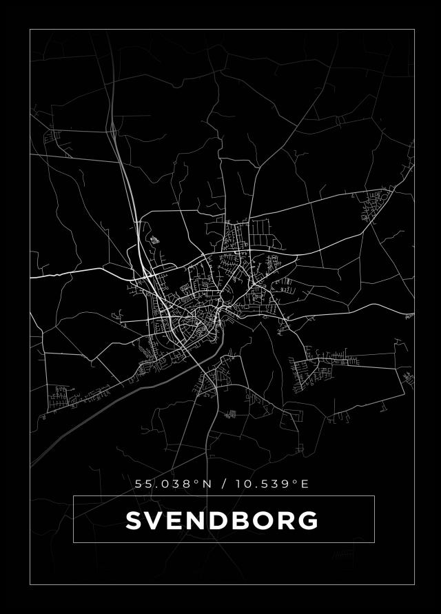 Map - Svendborg - Black