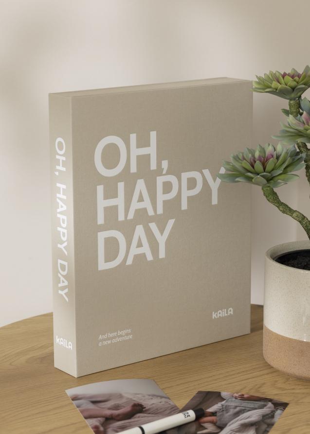 KAILA OH HAPPY DAY Grey - Coffee Table Photo Album (60 Pages Noires)