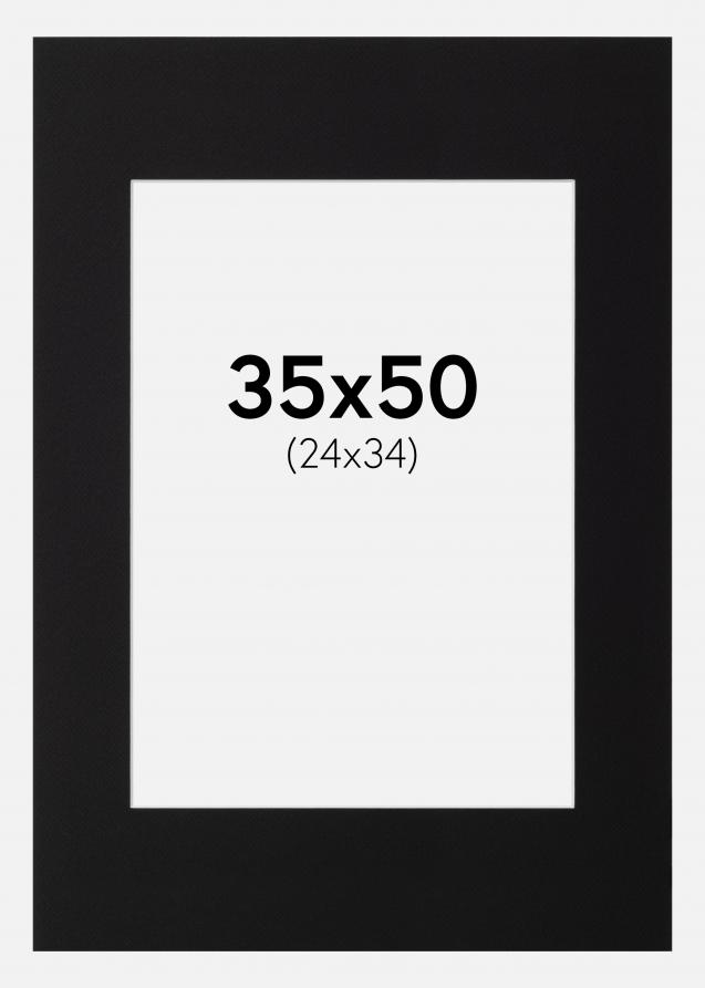Passe-partout Noir Standard (noyau blanc) 35x50 cm (24x34)