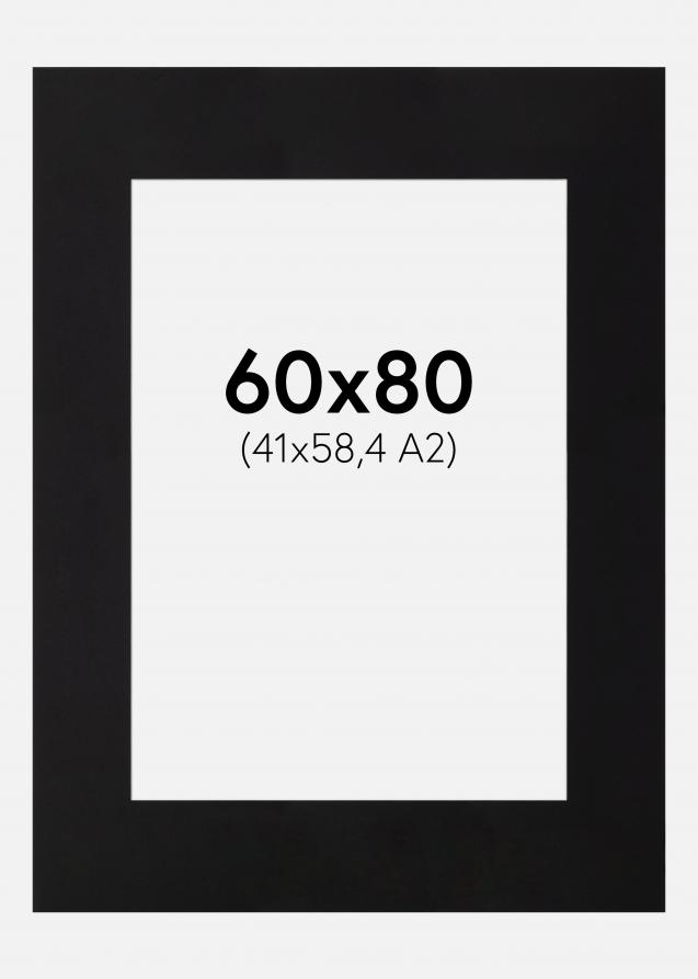 Passe-partout XL Noir (noyau blanc) 60x80 cm (41x58,4 - A2)