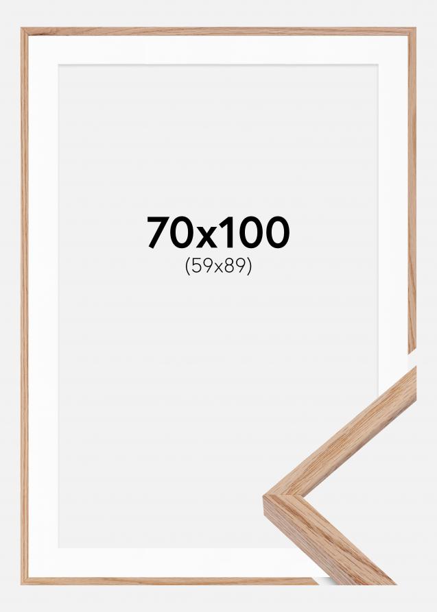 Cadre E-Line Wide Chêne 70x100 cm - Passe-partout Blanc 60x90 cm
