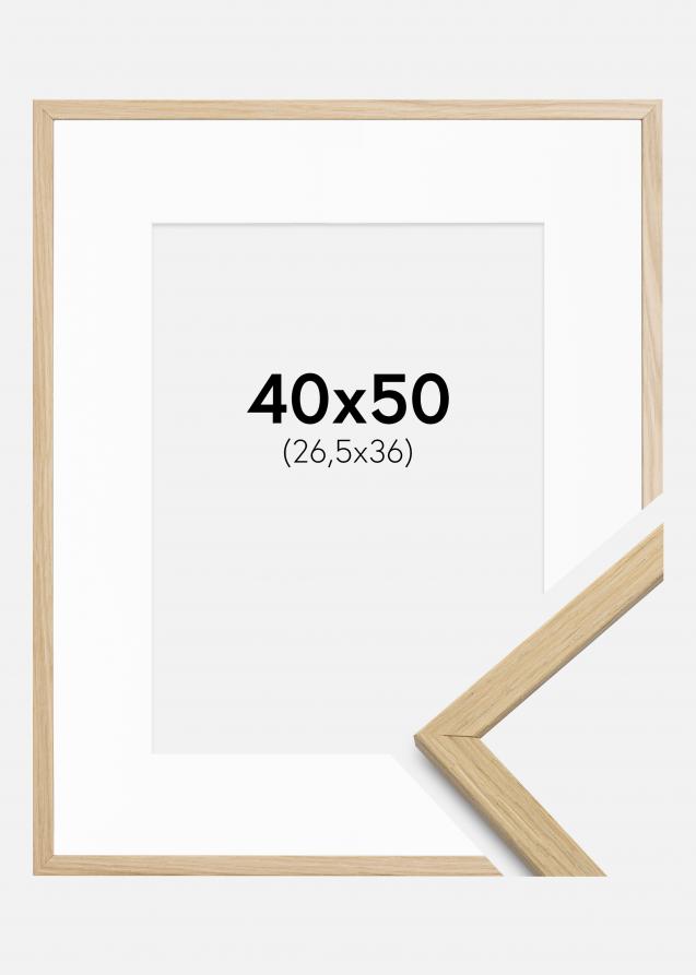Cadre Edsbyn Chêne 40x50 cm - Passe-partout Blanc 27,5x37 cm