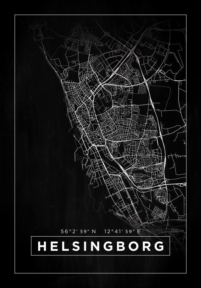 Map - Helsingborg - Black