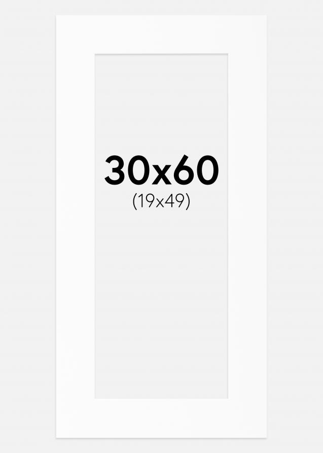 Passe-partout Blanc Standard (noyau blanc) 30x60 cm (19x49)