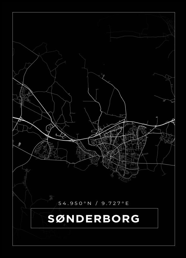 Map - Sønderborg - Black