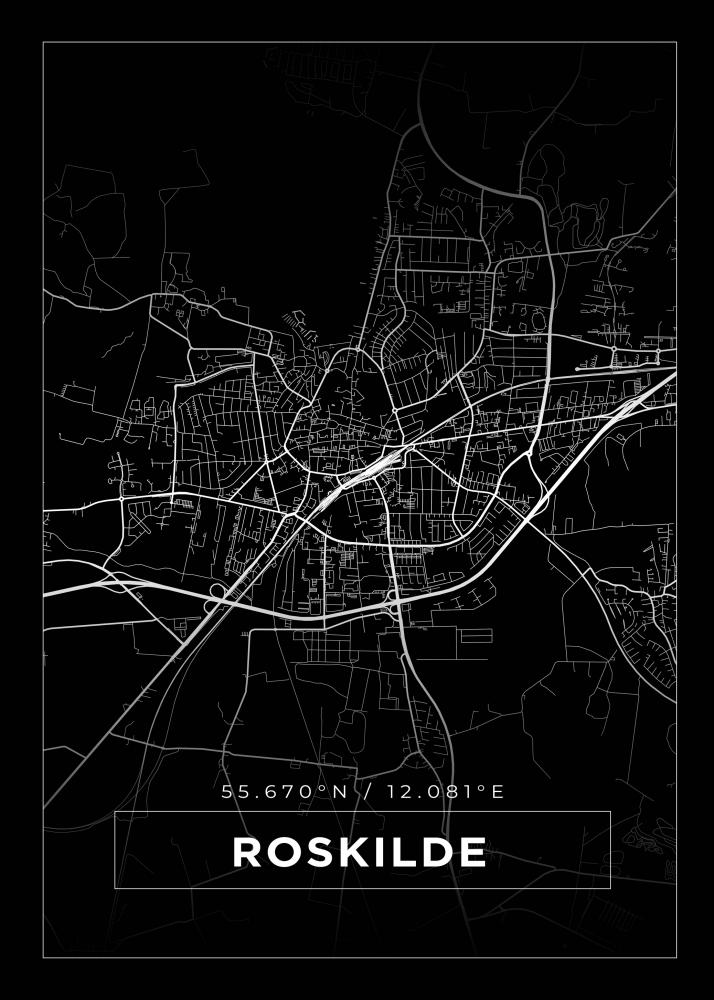 Map - Roskilde - Black
