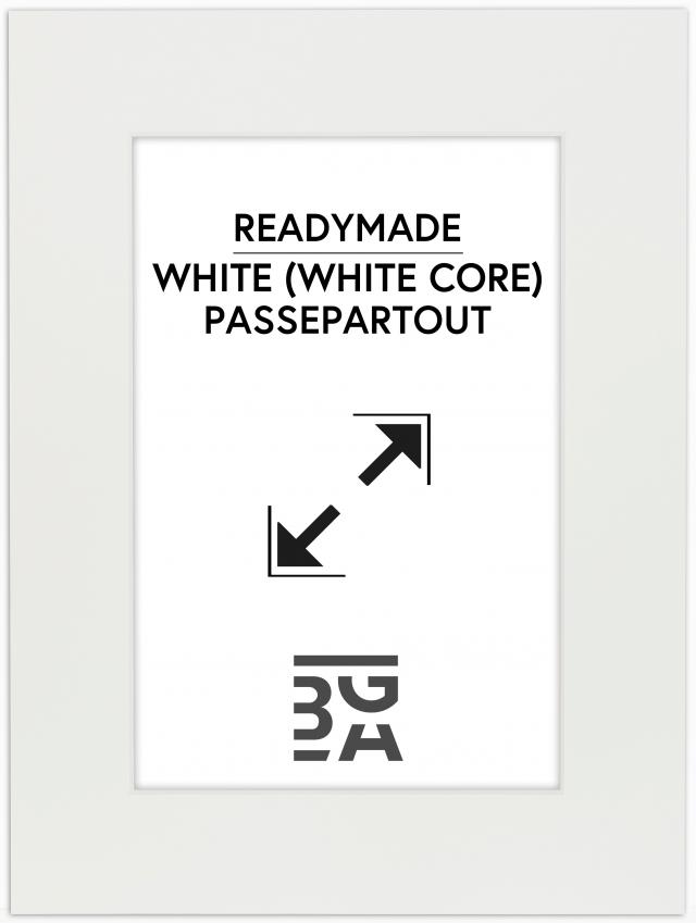 Passe-partout Blanc (noyau blanc) 15x21 cm (9x14)