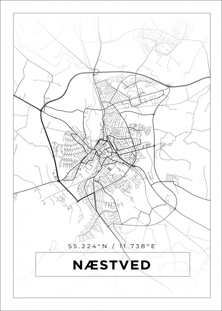 Map - Nstved - White
