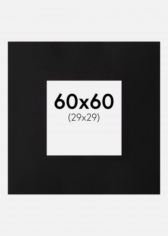 Passe-partout XXL Noir (noyau blanc) 60x60 cm (29x29)