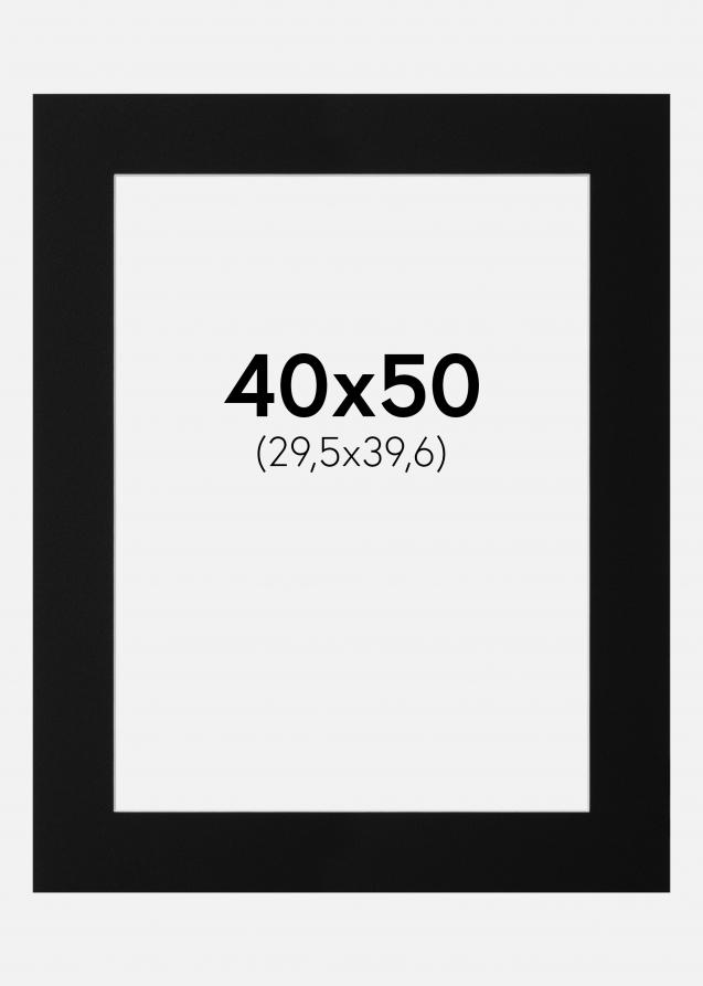 Passe-partout Noir Standard (noyau blanc) 40x50 cm (29,5x39,6)
