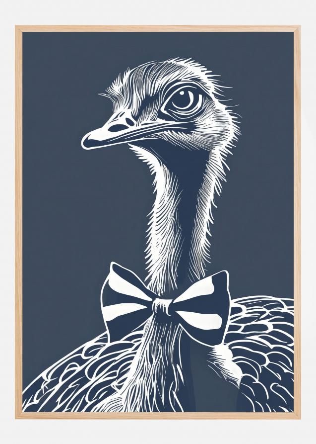 Ostrich with bow tie Poster