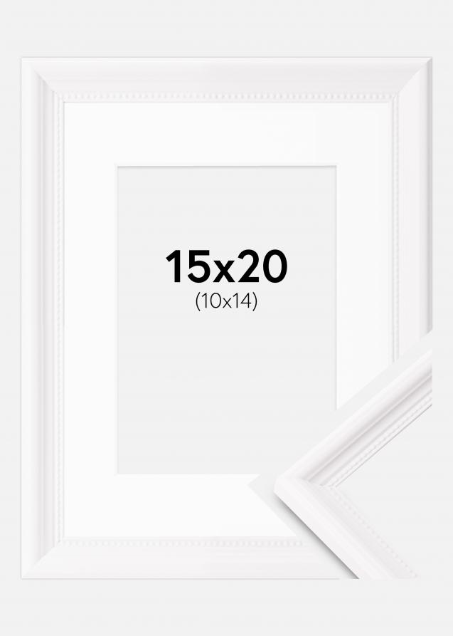 Cadre Gala Blanc 15x20 cm - Passe-partout Blanc 11x15 cm