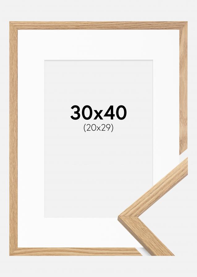 Cadre Trendy Chêne 30x40 cm - Passe-partout Blanc 21x30 cm