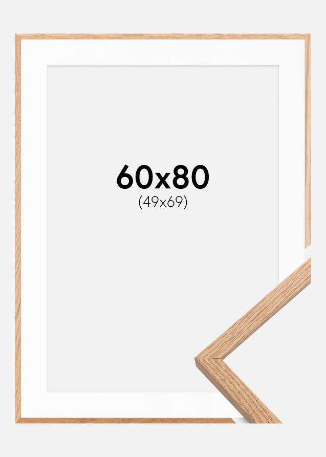 Cadre Oslo Chêne 60x80 cm - Passe-partout Blanc 50x70 cm