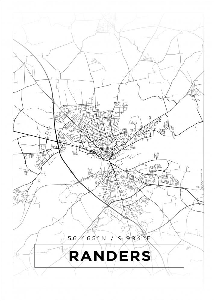 Map - Randers - White