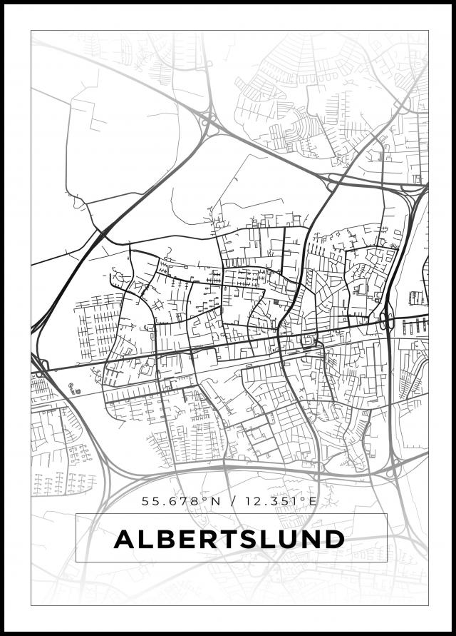 Map - Albertslund - White