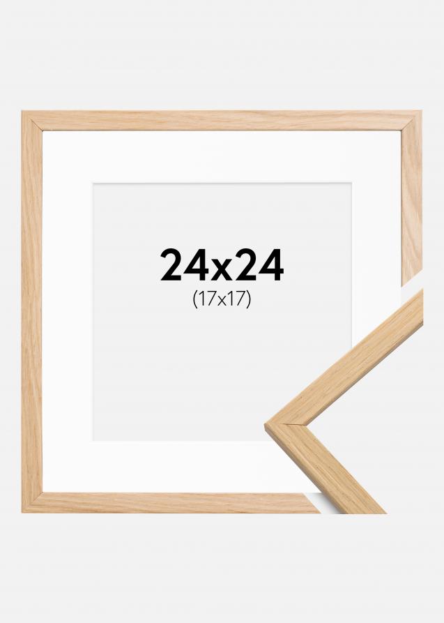 Cadre Edsbyn Chêne 24x24 cm - Passe-partout Blanc 18x18 cm