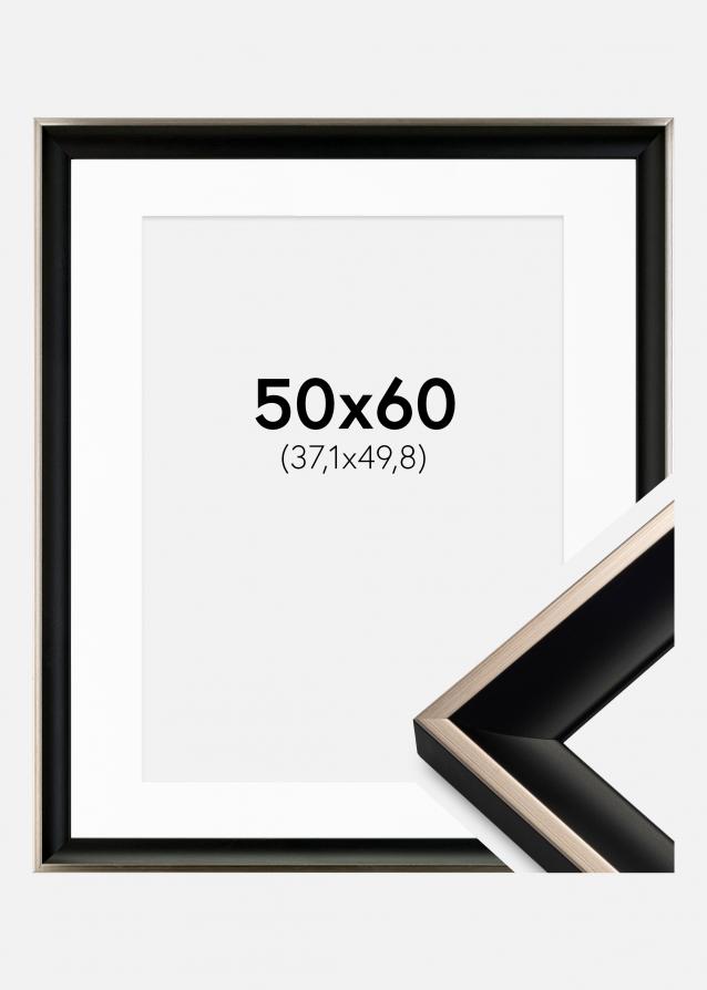 Cadre Öjaren Noir-Argent 50x60 cm - Passe-partout Blanc 15x20 inches