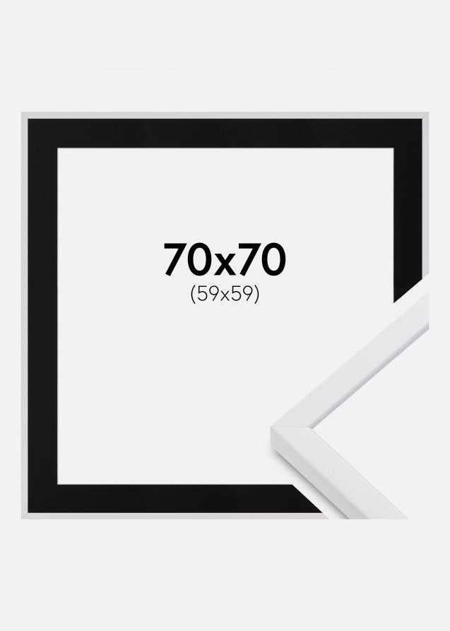 Passe-partout Noir Standard (noyau blanc) 70x70 cm (59x59)