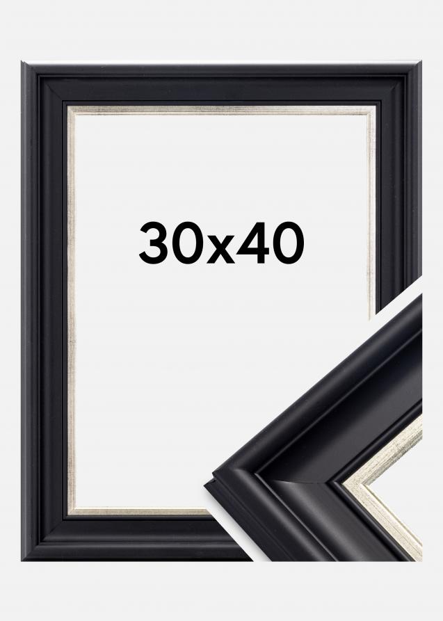 Cadre Dalarna Verre Acrylique Noir-Argent 30x40 cm