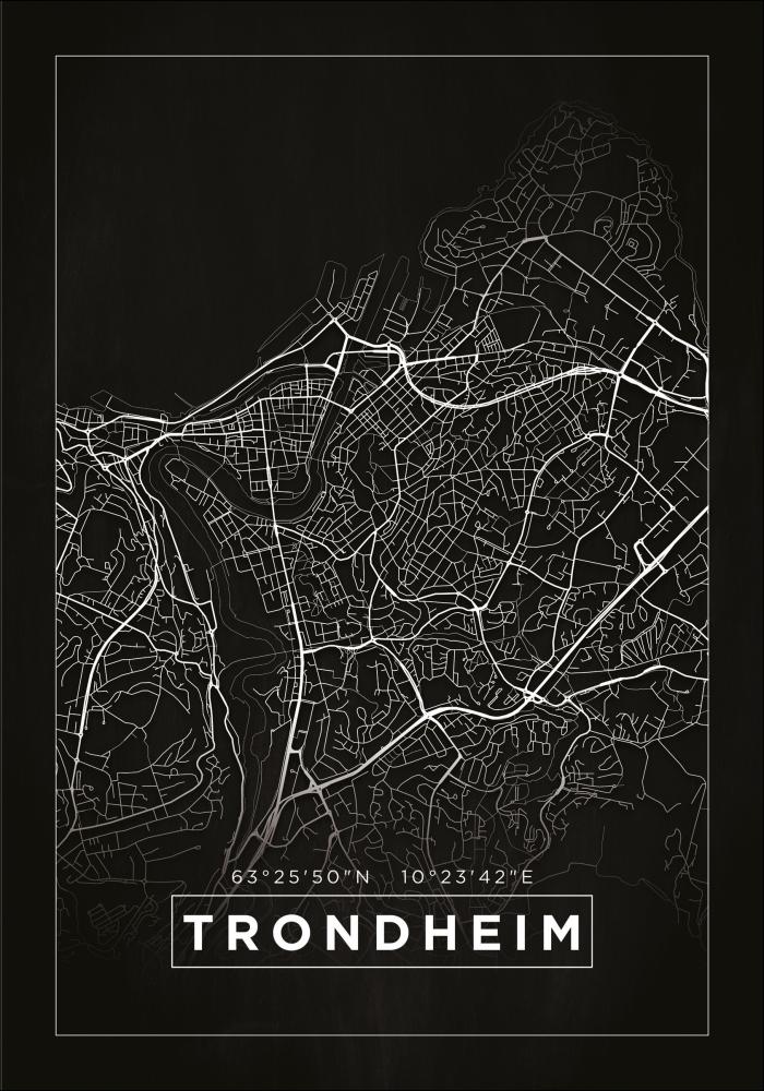 Map - Trondheim - Black
