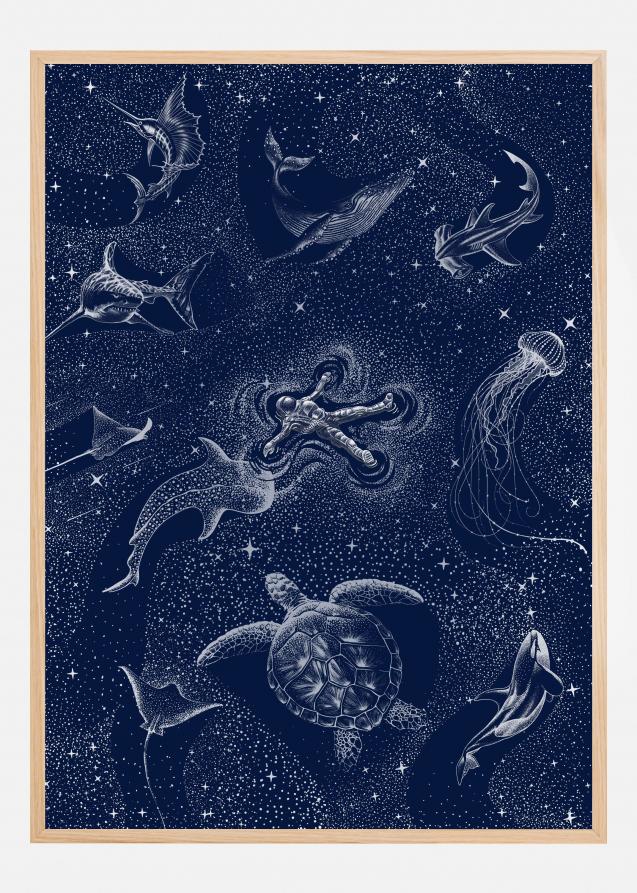 Cosmic Ocean With Astronaut Poster