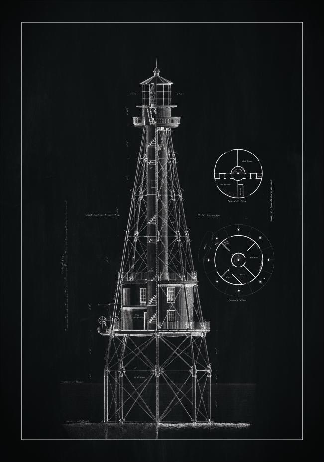 Ardoise - Phare - Ship Shoal Lighthouse Poster