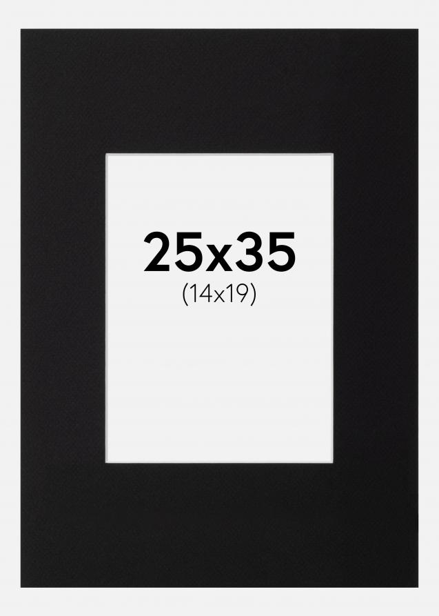 Passe-partout XL Noir (noyau blanc) 25x35 cm (14x19)