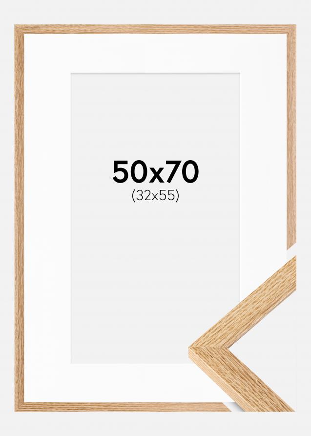 Cadre Selection Chêne 50x70 cm - Passe-partout Blanc 33x56 cm
